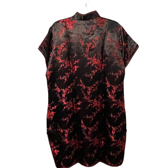 Cheongsam Qipao Dress Size 0X 1X Plum Flower Knee Length Classic Brocade Chinese - Picture 7 of 12